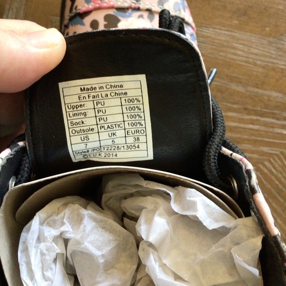 TUK Footwear Womens Floral Leopard Print Combat Boots Size 7 - Picture 6 of 7